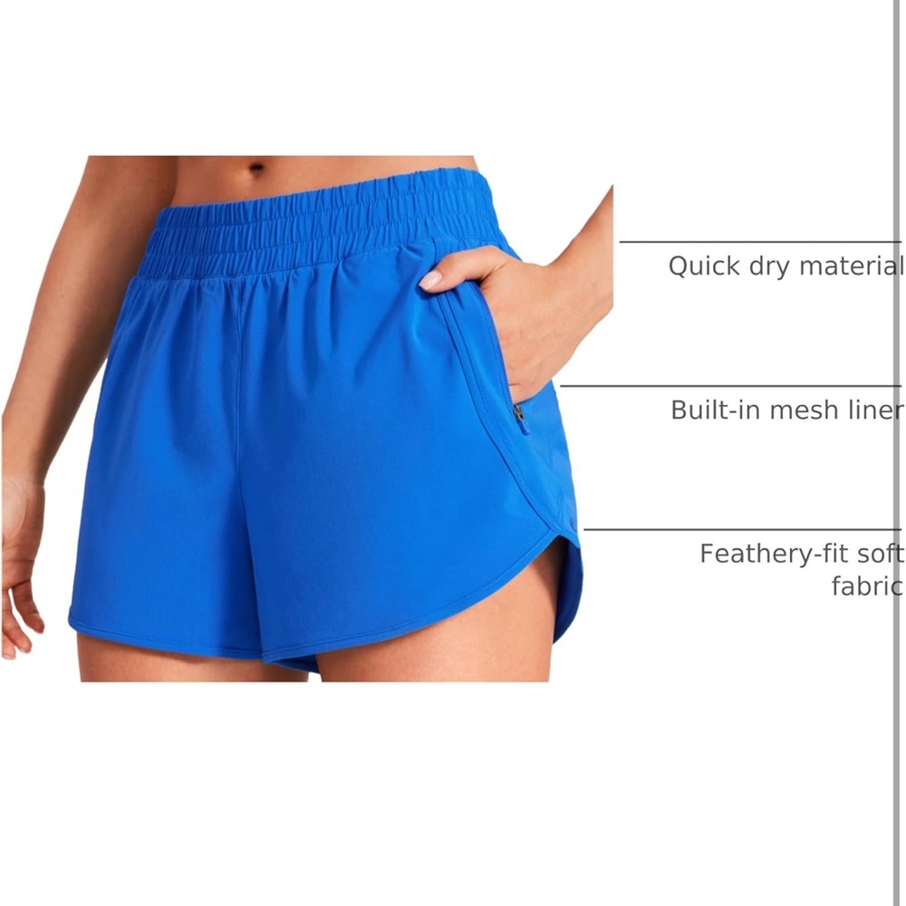 CRZ Yoga 3” Womens blue athletic Shorts - Picture 6 of 6
